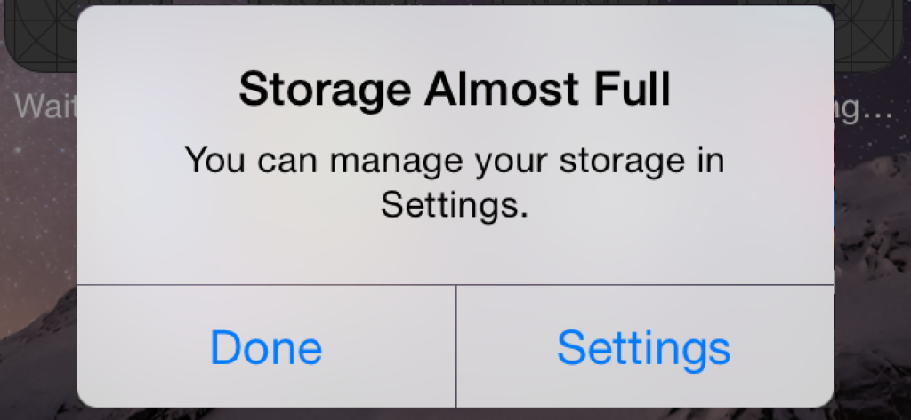 Running low on space